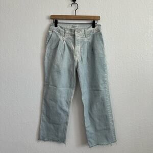 Abercrombie & Fitch Pleated High Rise 90s Relaxed Denim Jeans Light Wash 29